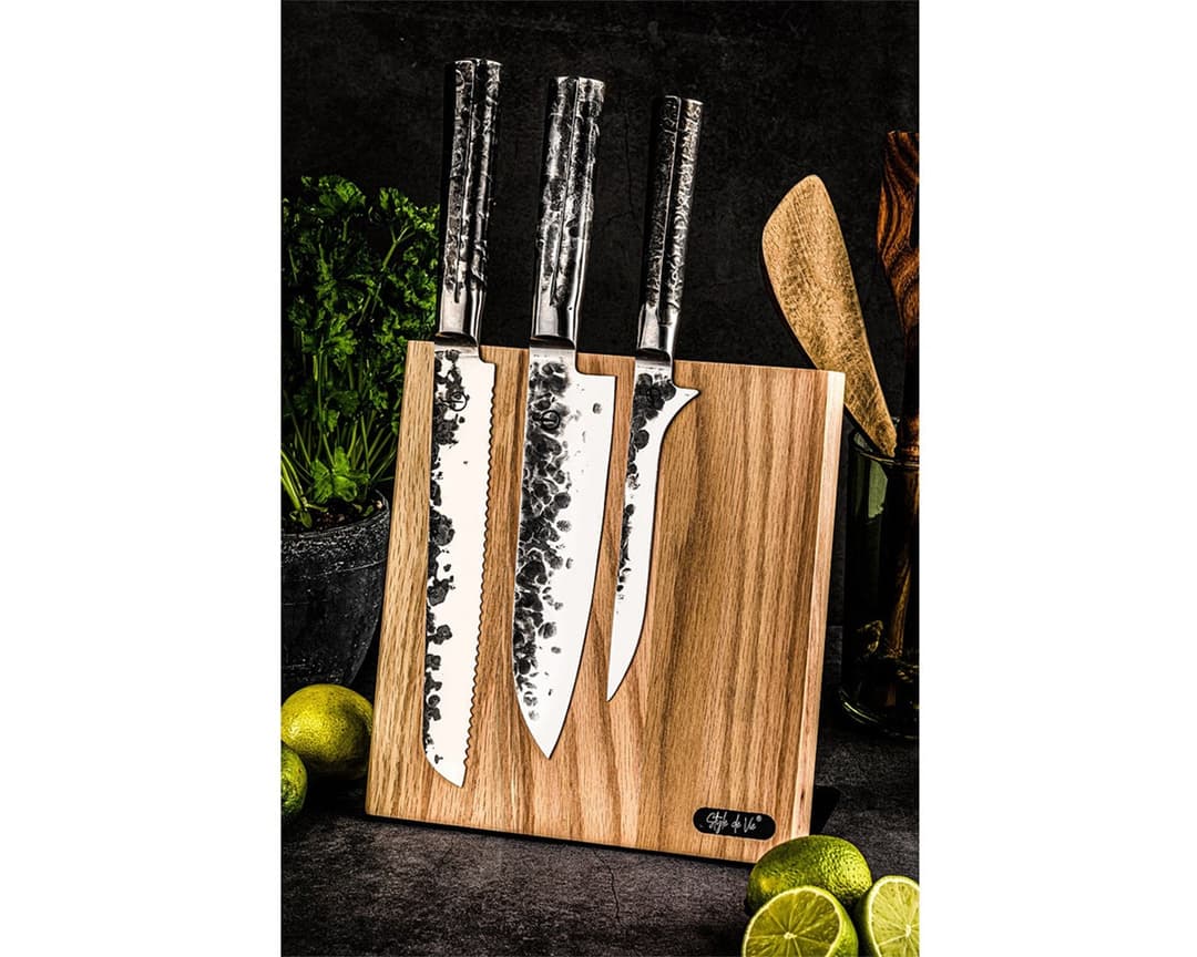 Magnetic Knife Stand Oak - Style de Vie