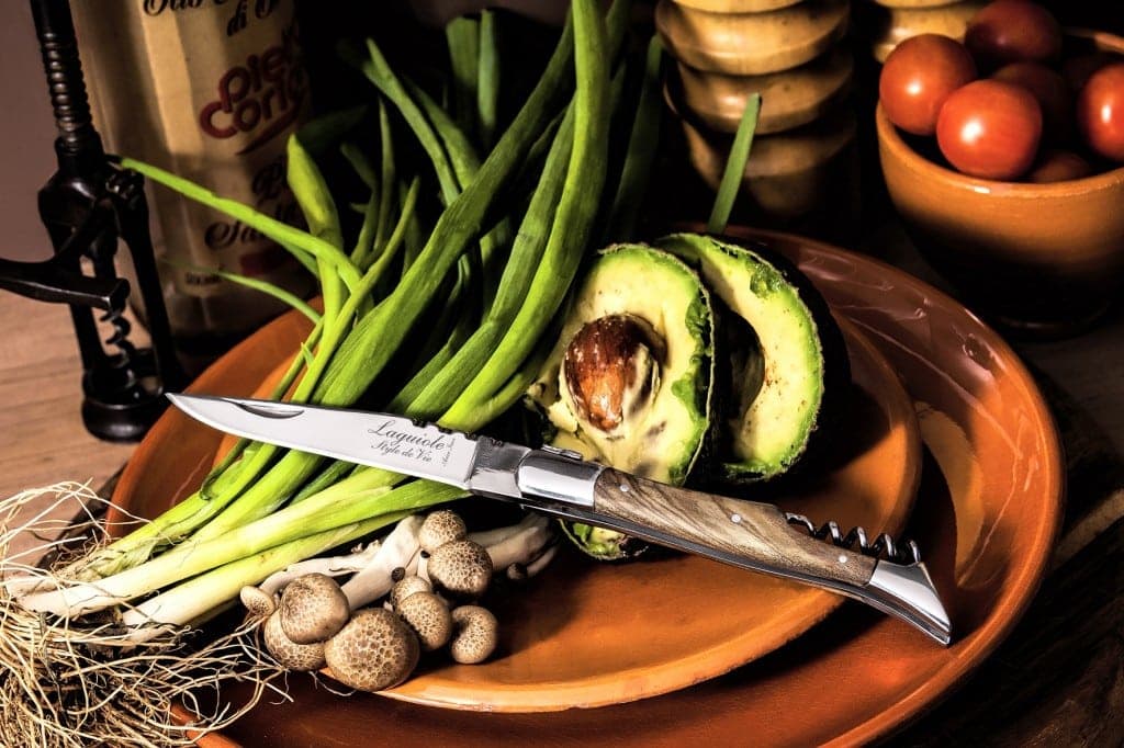 Luxury Line Pocket Knife with Corkscrew Olive Wood