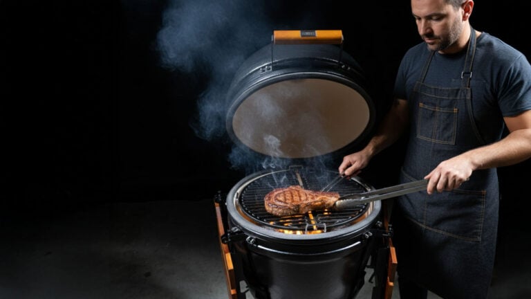 Direct koken op een kamado